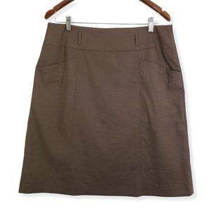 New Cambia Size 10 Brown A-line Dark Academia Skirt with Pockets